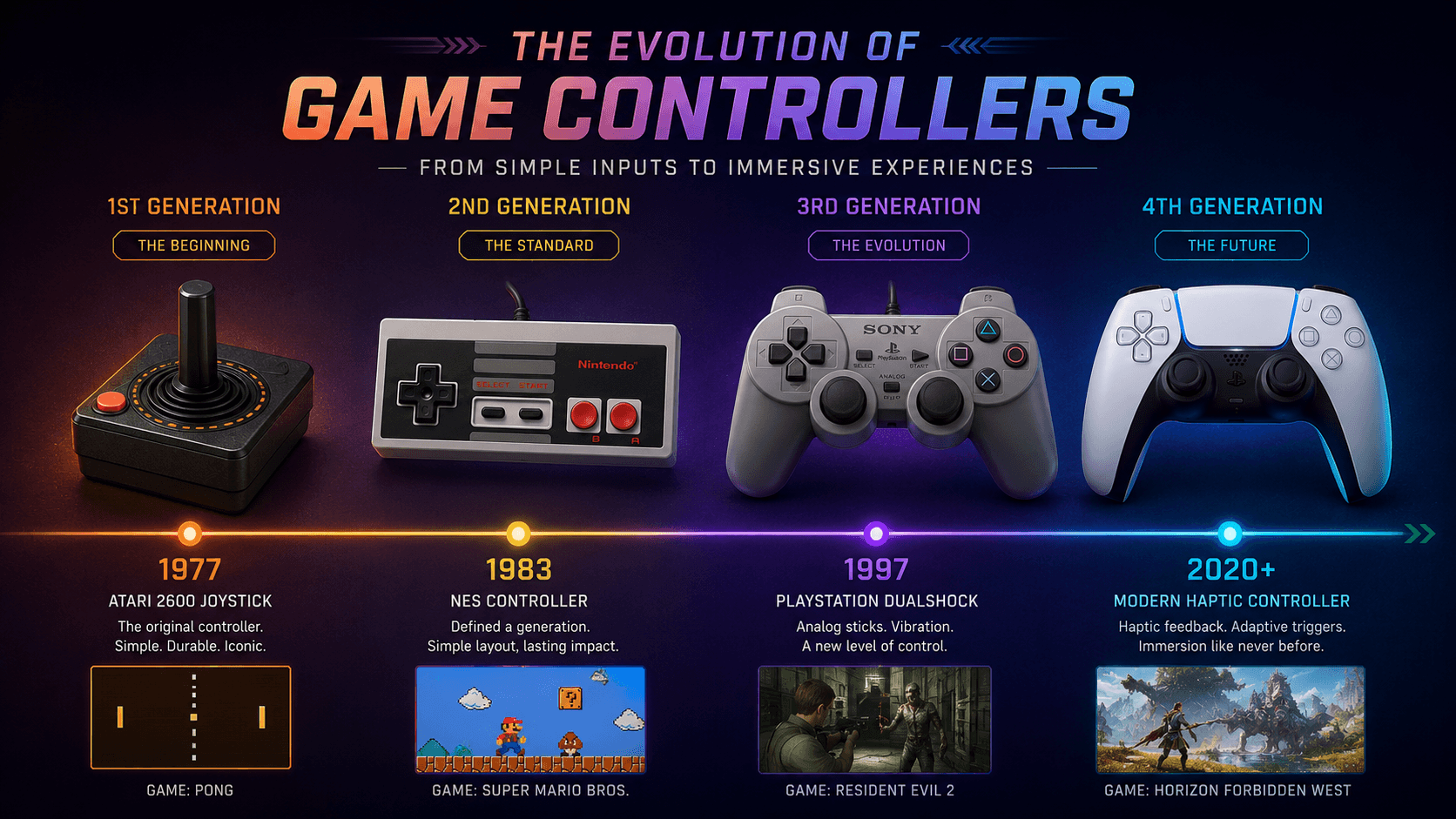 How Game Controllers Have Evolved — From Atari Joysticks to Haptic Feedback