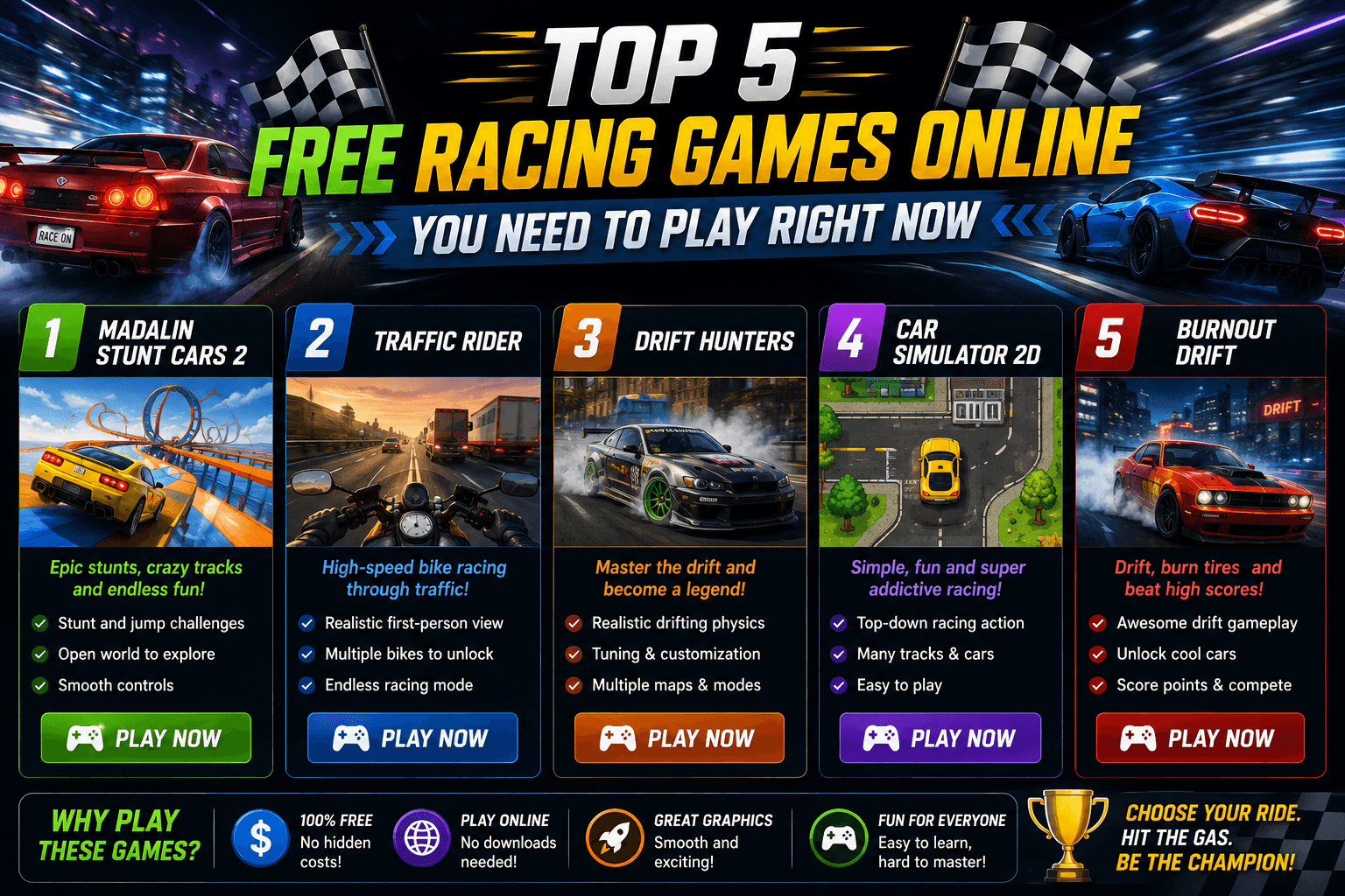 Top 5 Free Racing Games Online You Need to Play Right Now